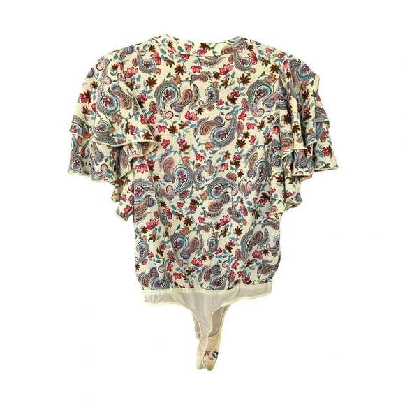 Free People Women's Call Me Later Bodysuit Floral in White Size Small - Picture 15 of 16